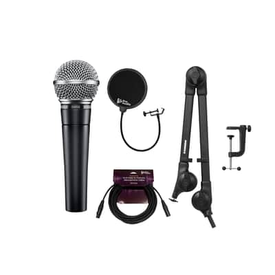 Shure SM58-LC Vocal Microphone with Knox Gear Boom Arm, Pop Filter and XLR Cable image 11