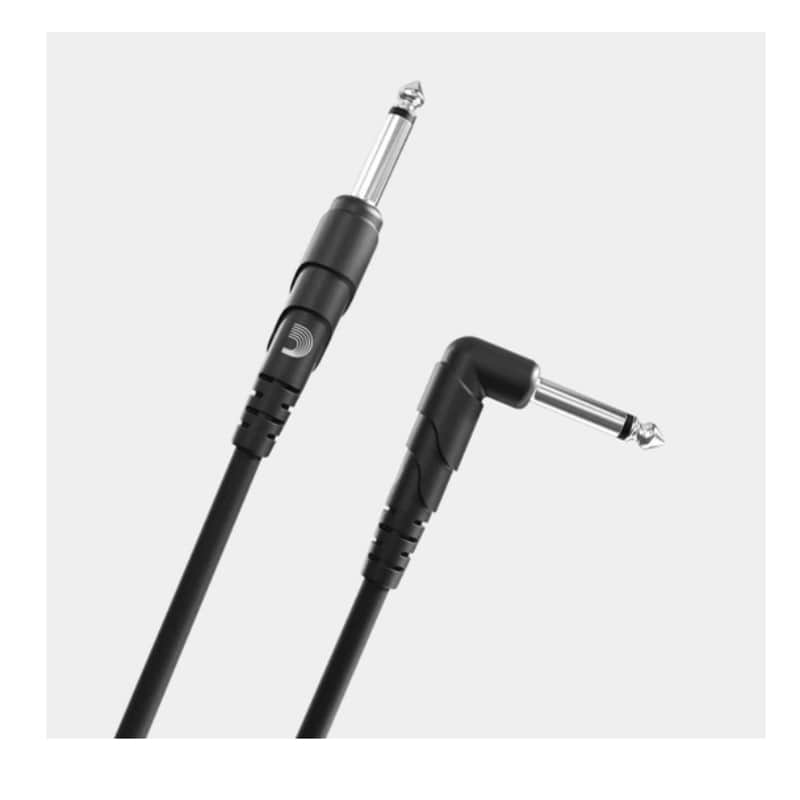 D'Addario Instrument Cable Straight to Right Angel 20' image 1