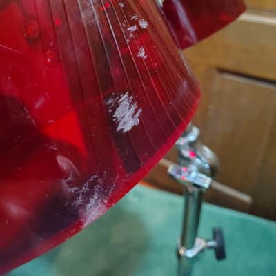 Ludwig Vistalite 6" & 8" Concert Toms with Stand 1970's - Red Acrylic image 9