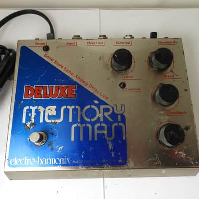 Vintage Electro Harmonix Deluxe Memory Man Echo Delay Effects Pedal BLUE FACE image 2
