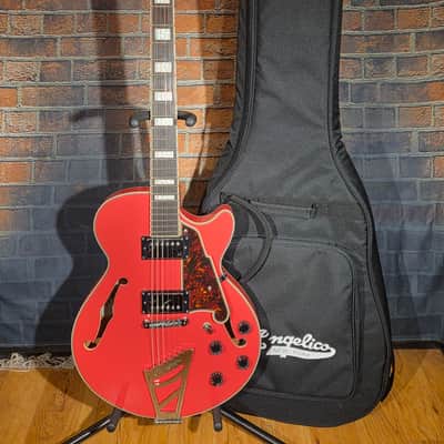 D'Angelico Premier SS Semi-Hollow Single Cutaway Stairstep Tailpiece, Ovangkol Fretboard Fiesta Red w/ Original Gig Bag image 1