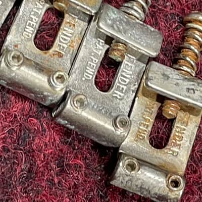 Fender Stratocaster Tremolo assembly Made In USA Pat Pend Saddles 009-4247-049 Relic image 9