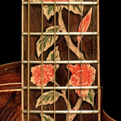 Blueberry Handmade Parlor Guitar Floral Motif image 10