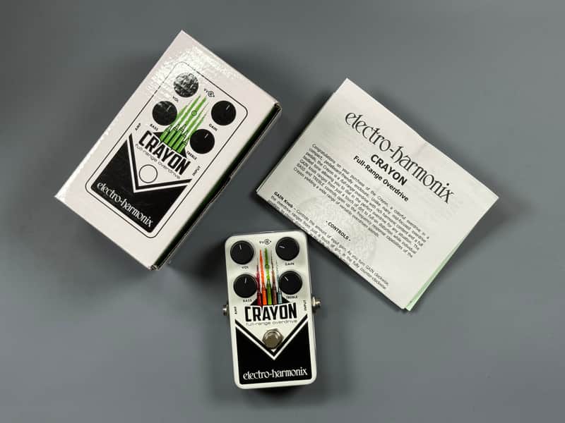 Electro-Harmonix Crayon 69 Full-Range Overdrive 2015 - Present - White with Vertical Crayons image 1