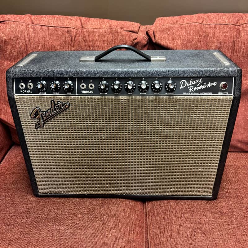 Fender Deluxe Reverb 2-Channel 22-Watt 1x12" Guitar Combo Vintage 1966 Black Panel imagen 1