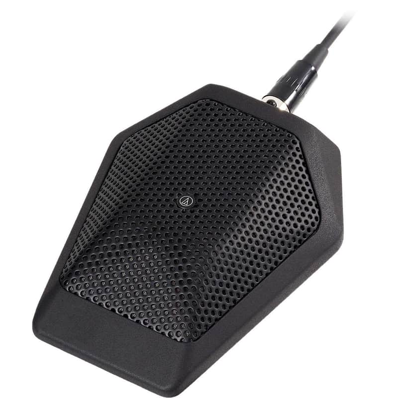 Audio-Technica U851RB Cardioid Condenser Boundary Microphone with Integral Power Module, Phantom Power Only, Black image 1