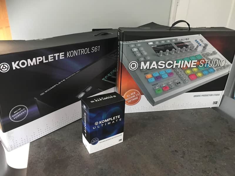 NI Maschine Studio (White) with Komplete Kontrol S61 and Komplete 14 Ultimate Collectors Edition image 1