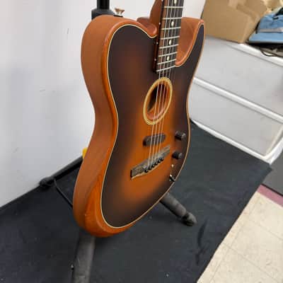 Used Fender American Acoustasonic Telecaster Acoustic Electric Guitar with Fender Gig Bag Sunburst 2019 image 11
