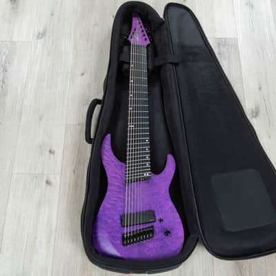 Legator N9F Ninja Multi-Scale 9-String Guitar, Figured Maple Top, Purple image 10