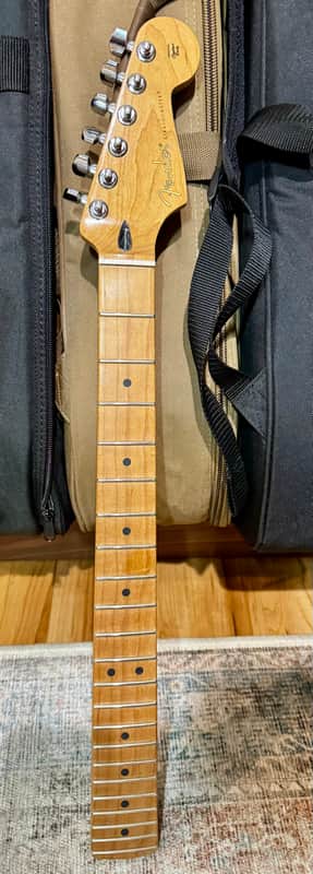 Fender Satin Roasted Maple Stratocaster Neck, 22 Jumbo Frets, Flat Oval Shape image 1