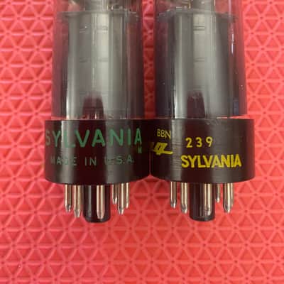 Matched Pair Sylvania 6V6 6V6GT Silver Top Vacuum Tubes Valves NOS-Testing image 1