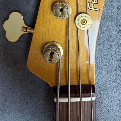 1990s Fernandes TEB-1 Tele Bass Made in Japan Black P/J Gold Hardware w/ Hardshell Case image 6