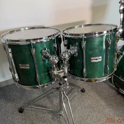 Yamaha Recording Custom 22,10,12,14,15 Drum Kit 1990s - Deep Aqua image 3