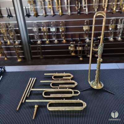 Munkwitz Rostock natural baroque trumpet, crooks, 4x leadpipes, Egger leadpipe, light bag gamonbrass image 5