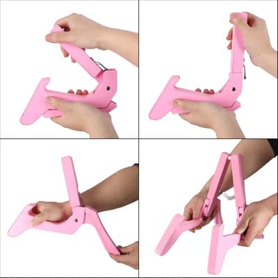 Folding Ukulele Stand ABS Stand for Mandolins/Violins Adjustable Portable Instrument Stand for Ukulele Accessories (Pink) image 3