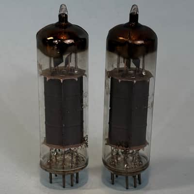 1960s Amperex EL84 6BQ5 x2 Matched Pair Vintage Holland Gray Plate D Getter!T461 image 2