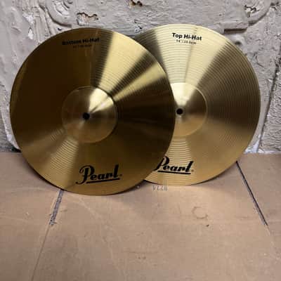 Pearl 14" Student Model Hi-Hat Cymbals Pair – Brand New – Brass Finish – Top & Bottom Set image 1