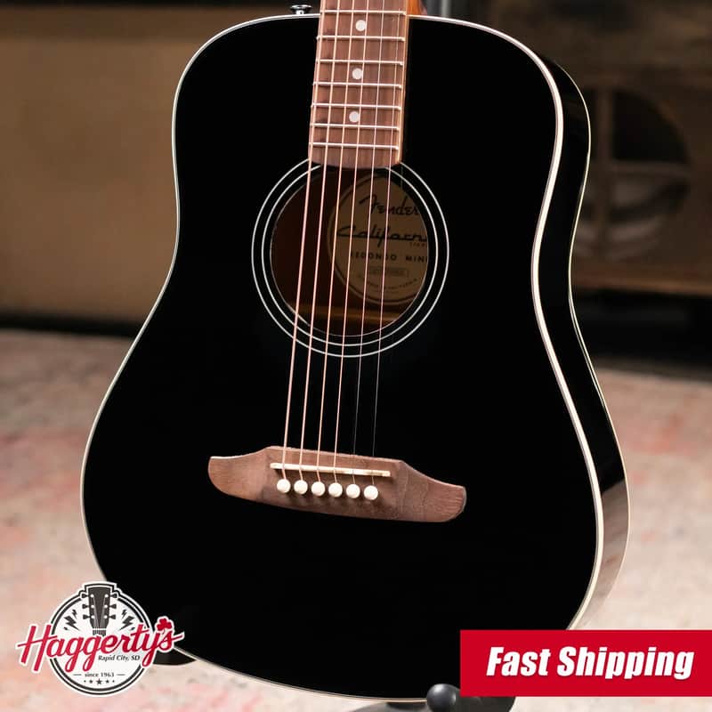 Fender California Standard Redondo Mini Acoustic Guitar - Black with Gig Bag image 1