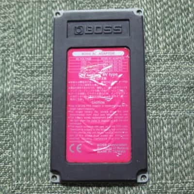 used genuine Boss Pink Label Taiwan Bottom Plate MISSING Serial Number (from 1998) - Pink Bottom Label, silver text / graphic, silver metal bottom plate (was originally from a BF-2 pedal) NO pedal / NO other items / NO screws image 3