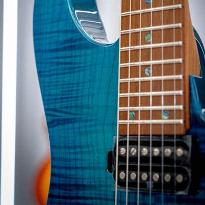Ibanez MM1-TAB Martin Miller Signature with Roasted Maple Neck 2010s - Transparent Aqua Blue image 4