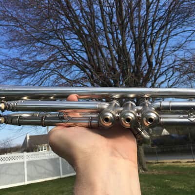 SUMMER DEAL MARTIN 1926 HANDCRAFT DANSANT NICE SILVER TRUMPET SERVICED COMP. NICE VALVES MARTIN CASE MPC & ADAPTOR image 19