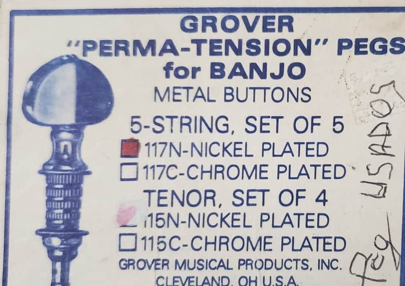 Grover Vintage Perma Tension pegs for Banjo - Nickel Plated image 1