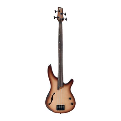 Ibanez Bass Workshop SRH500F-NNF Aerium Fretless Natural Browned Burst Flat - 4-String Electric Bass image 1