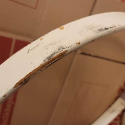 Vintage Tama Superstar 22" Piano White bass drum hoop, pair image 16