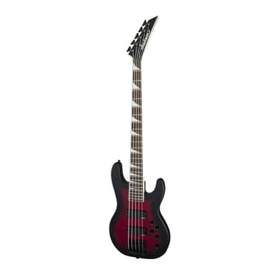 Jackson JS Series Concert Bass JS3VQ 5-String Electric Guitar with Amaranth Fingerboard (Transparent Red Burst) image 3