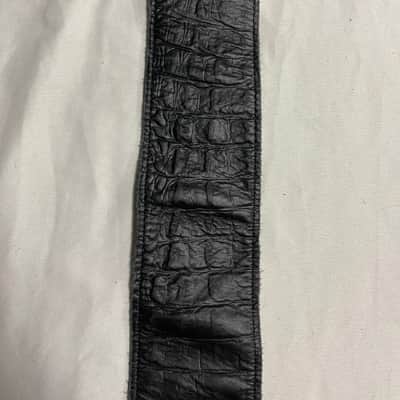 LM 3" Faux Crocodile Alligator Black LEATHER Guitar STRAP - FIRE SALE image 2