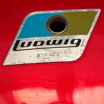 Ludwig Mach 5 24" - 12" -13" - 16" + Snare 14" x 5" Drumset 1971 - Red Cortex image 17