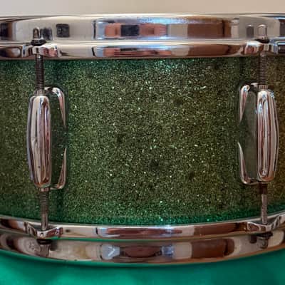 Slingerland Radio King Snare Drum 1950’s - Green Sparkle image 5