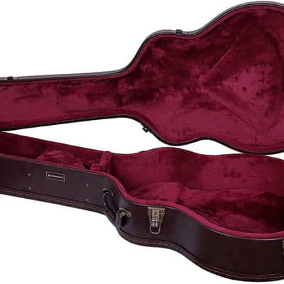 Crossrock Hard-Shell Wooden Case-Fits Super Jumbo Fret Acoustic Guitars-Stainless Steel Latches, Sponge Lining, Metal Feet, Storage Space-Vintage Brown image 3