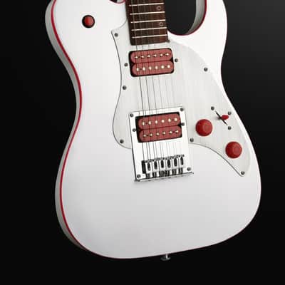 Solid Body Electric Guitar, Mahogany Body, Maple Neck, Rosewood Fretboard, Rounded End Frets, Bone Nut, 22 Frets (White) image 3
