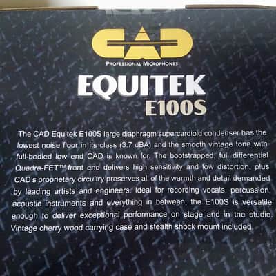 CAD E100S Equitek Large Diaphragm Supercardioid Condenser Microphone 2013 - Black image 8
