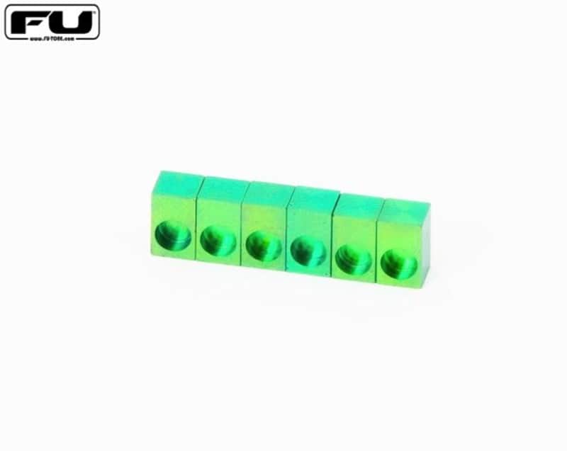 FU-Tone Titanium Saddle Insert For Locking Tremolo Green Anodized - 6 String Set - Made In USA! image 1