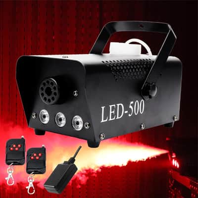 Fog Machine Halloween Outdoor Indoor With Lights 500W,3 Led 470000 Gradient Color,Mini Smoke Machine Spraying Large Fog For Halloween,Party,Wedding,That Can Be Used Indoors And Outdoors'S Fog Machine image 1