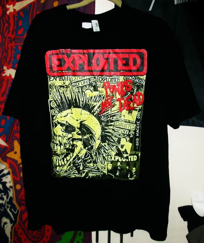 the exploited skull xl tee unisex tee - uk hardcore punk rock punks not dead image 1