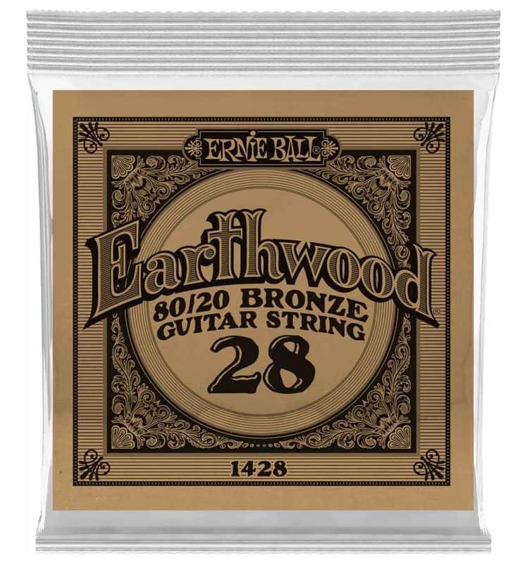Ernie Ball P01428 .028 Earthwood 80/20 Bronze Acoustic Guitar String image 1