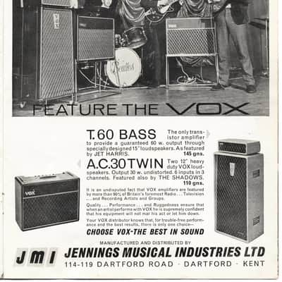 JMI Vox MT60 w/ Cabinet + Trolley 1965 - Serviced image 7