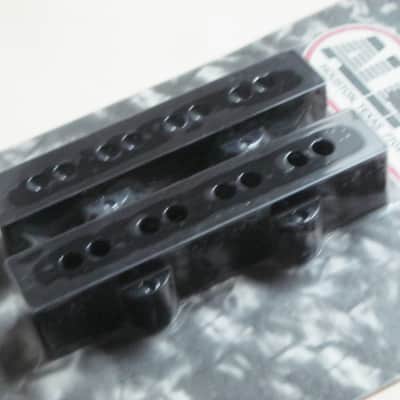 new in package A+ Allparts PC-0953-023, Pickup Cover Set for Jazz Bass / J Bass (2 piececs) Black, plastic (from 2020s) screws are NOT included- but they're availabe for sale upon request image 14