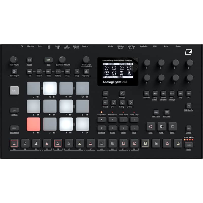 Elektron Analog Rytm MKII Black 8-Voice Drum Machine image 1