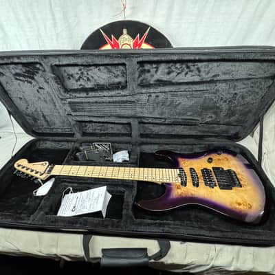 Charvel Pro-Mod DK24 HSS FR M Poplar Guitar with Soft Case 2021 - Purple Sunset / Maple neck image 1