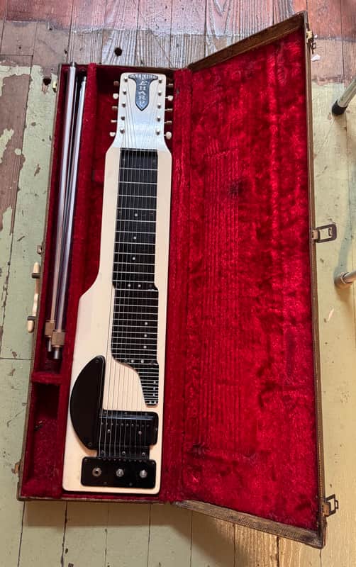1950s Eddie Alkire E-Harp 10-String w/Legs & Original Case image 1