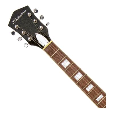 Silvertone 1423 Series Single Cut Guitar - Black Gold Flake - Open Box image 4