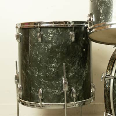 1962 Slingerland Black Diamond Pearl "Double Rail" Drum Set image 4