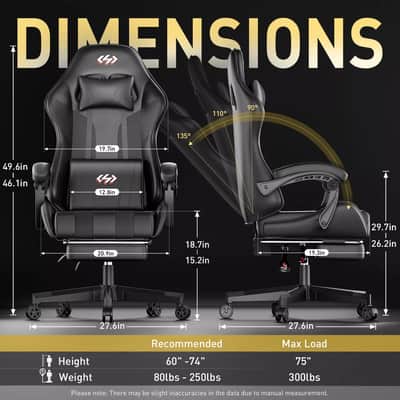 PU Leather Music Studio Chair with Footrest – Ergonomic Recording Chair for Producers, Adjustable Height, 300lb Capacity, Heavy-Duty Comfort for Long Sessions image 7