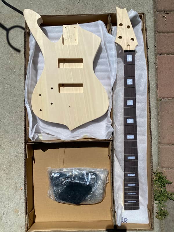 DIY Lefty Iceman Style Bass Guitar Kit Unfinished image 1