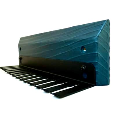 Handmade Wall Mounted Cable Hanger - Fire Sculpted Wood Rack - Velvet Teal Burnout 12" image 1