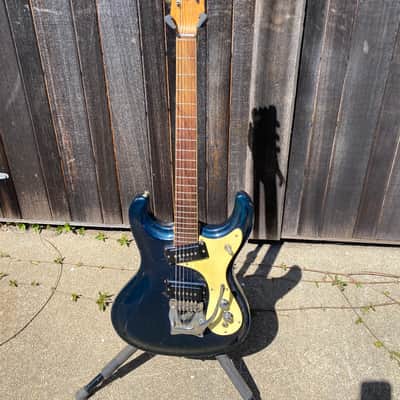 Vintage 1965 Mosrite Ventures Model Vibramute Ink Blue image 1
